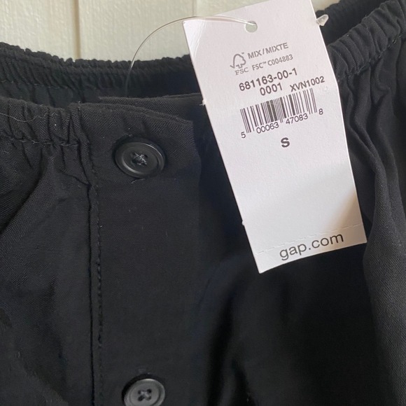 Gap Button Front Ruffle Cami True Black Sleeveless‎ Midi Dress No Belt - S NWT - Picture 7 of 16